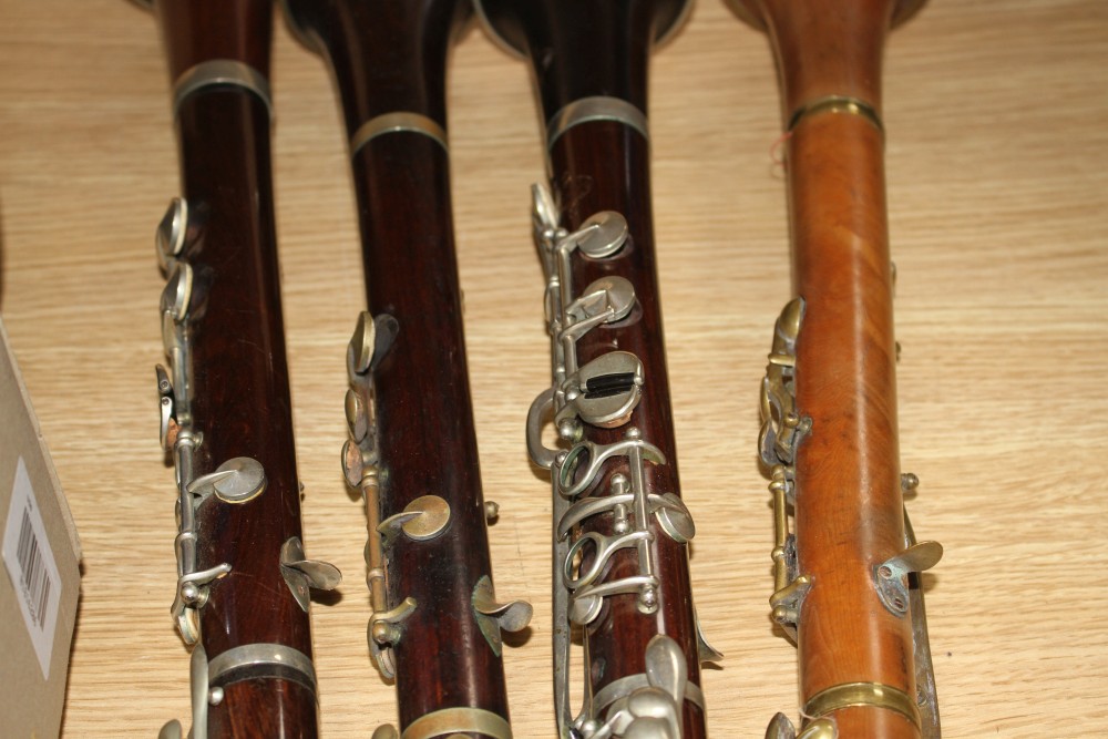 Five assorted clarinets